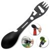 10-in-1 Multi-Functional Camping Spork; Stainless Steel Spoon Fork With Cutter Can Bottle Opener Wrench For Kitchen Outdoor Hiking Backpacking Accesso