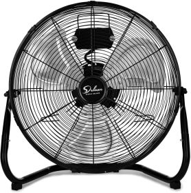 Simple Deluxe 12 Inch 3-Speed High Velocity Heavy Duty Metal Industrial Floor Fans Oscillating Quiet for Home Commercial; Residential; and Greenhouse