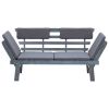 vidaXL Patio Bench with Cushions 2-in-1 74.8" Gray Solid Acacia Wood