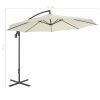 vidaXL Cantilever Umbrella with Steel Pole 118.1" Sand