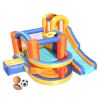 Inflatable Bounce House,Slide Bouncer with Basketball Hoop, Climbing Wall, Large Jumping Area, Ideal Kids Jumper