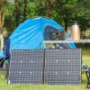 200W Portable Power Station, FlashFish 40800mAh Solar Generator with 50W 18V Portable Solar Panel, Flashfish Foldable Solar Charger with 5V USB 18V DC