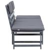 vidaXL Patio Bench with Cushions 2-in-1 74.8" Gray Solid Acacia Wood