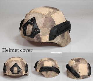 Military Tactical Helmet Cover Airsoft Paintball Wargame CS Camouflage Army Helmet Case Outdoor Hunting Equipment Cloth Cover (Color: Desert Ruins)