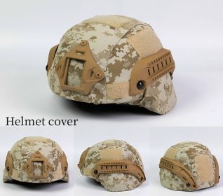 Military Tactical Helmet Cover Airsoft Paintball Wargame CS Camouflage Army Helmet Case Outdoor Hunting Equipment Cloth Cover (Color: Desert Digital)