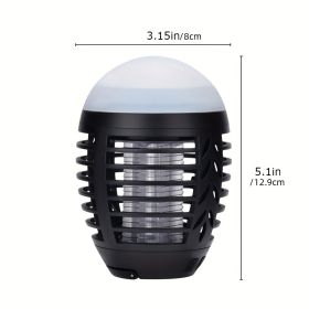 Waterproof Outdoor Led Mosquito Remover Lamp Electric Shock Mosquito Remover Lamp Usb Multifunctional Mosquito Repellent Mosquito Remover Lamp (Color: Black)