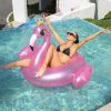 Inflatable Golden Crown Flamingo Swimming Ring; Thickened Floating Row For Kids And Adults Pool Beach Sea Summer