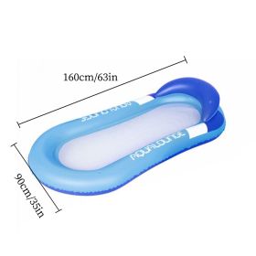 1pc Inflatable Floating Bed; Water Hammock Lounger For Summer Swimming Pool Party (Color: Blue)