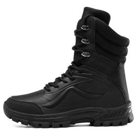 Tactical Shoes Men Hiking Boots Outdoor Camping Autumn Military Boots Microfiber Mountain Climbing Shoes Forces Equipment 39-45 (Color: Black, size: 40)