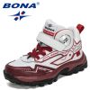 BONA 2021 New Designers Trendy Hiking Sport Shoes Children High Top Teenagers Mountain Climbing Trekking Shoes Child Winter Boot