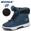 BONA 2020 New Designers High Top Snow Boots Children Winter Thick Plush Warm Non-Slip Boots Big Girls Boys Hiking Footwear Kids