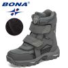 BONA 2022 New Designers Snow Boots For Boys High Top Sneakers For Girls Winter Hiking Sport Shoes Fashion Ankle Boots Children