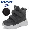 BONA 2022 New Designers High Top Snow Boots Warm Plush Lining Walking Shoes Child Comfortable Anti-Slip Hiking Shoes Children