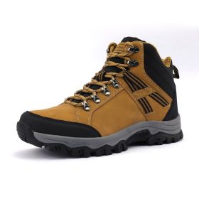 Waterproof Hiking Boots Men Autumn Winter Non-slip Lightweight Breathable Hiking Shoe Outdoor Trekking Hiking Shoes Hunting Shoe (Color: B2027-Y, size: 46)