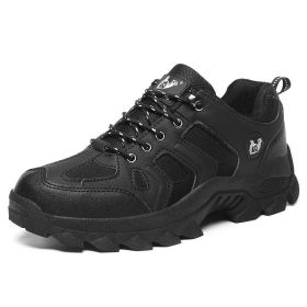 Waterproof Mens Hiking Sneakers Mountain Climbing Shoes Men Outdoor Trekking Sport Shoes Men Non-Slip Hunting Trekking Boots (Color: Black, size: 36)