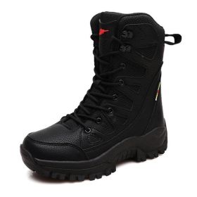 Comfort Beige Outdoor Hiking Boots Couple Men Trekking Shoes Women Big Size Military Tactical Boots For Men hiking sheos snow bo (Color: Black -S208, size: 39)