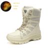 Comfort Beige Outdoor Hiking Boots Couple Men Trekking Shoes Women Big Size Military Tactical Boots For Men hiking sheos snow bo