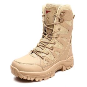 Comfort Beige Outdoor Hiking Boots Couple Men Trekking Shoes Women Big Size Military Tactical Boots For Men hiking sheos snow bo (Color: Brown -S208, size: 42)