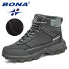 BONA 2022 New Designers Nubuck Hiking Shoes Men Trekking Tourism Camping Shoes Man Plush Warm Winter Anklt Boots Masculino Comfy