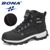 BONA 2022 New Arrival Pro-Mountain Ankle Hiking Boots Men Outdoor Sports Plush Warm High Top Walking Training Footwear Masculino