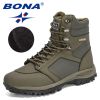 BONA 2022 New DesignersAction Leather Winter Ankle Boots Men Tactical Plush Anti-Skidding Classical Footwear Man Hiking Boots