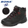 BONA 2022 New Designers Popular Hiking Boots Men Snow Warm Sneakers Man Padded Trekking Winter Action Leather High Top Footwear