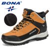 BONA 2022 New Arrival Nubuck High Top Hiking Shoes Men Durable Anti-Slip Outdoor Trekking Shoes Man Plush Warm Snow Winter Boots