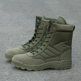 Men Boots Tactical Military Boots Special Force Desert Combat Army Boots Outdoor Hiking Boots Ankle Shoes Men Work Safty Shoes (Color: Green, size: 45)