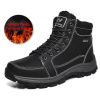 Brand Winter Leather Men Boots Plush Warm Men Snow Boots Outdoor Non-slip Hiking Boots Men Winter Shoes Men Sneakers Size 39-48