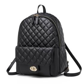 Black Leather Backpack for Men Women School College Bookbag for Student (size: Big)