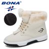 BONA 2020 New Designers High Top Snow Boots Children Winter Thick Plush Warm Non-Slip Boots Big Girls Boys Hiking Footwear Kids