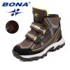 BONA 2022 New Designers Winter Snow Warm Boots Children Plush High Top Hiking Shoes Boys Sneaker Rubber Anti-Slip Footwear Girls