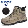 BONA 2022 New Designers Nubuck Hiking Boots Men Winter Shoes Walking Climbing Mountain Sport Boots Man Plush Warm Snow Footwear