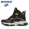 BONA 2022 New Designers Outdoor Mountain Desert Climbing Shoes Men Ankle Hiking Boots Man High Top Winter Boots Mansculino Comfy