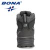 BONA 2022 New Designers Winter Brand Snow Boots Men Sneakers Super Warm Action Leather Boots Man Plush Hiking Boots Mansculino