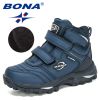 BONA 2020 New Designers Plush Snow Boots Children Sport Sneakers Terkking Boots Kids Hiking Mountain Climbing Camping Footwear