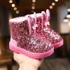 Winter Kids Boots for Girls Snow Boots Children Hiking Shoes Warm Plush Kids Pink Snow Boots Girls Rain Boots Running Shoes