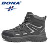 BONA 2022 New Designers Winter Brand Snow Boots Men Sneakers Super Warm Action Leather Boots Man Plush Hiking Boots Mansculino