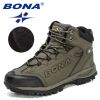 BONA 2022 New Designers Popular Hiking Boots Men Snow Warm Sneakers Man Padded Trekking Winter Action Leather High Top Footwear