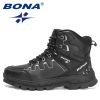 BONA 2022 New Designers Action Leather Hiking Shoes Men Winter Trekking Ankle Boots Man Top Quality Fashion Plush Boots Male