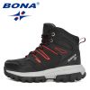 BONA 2022 New Designers Action Leather Brand Winter Warm Snow Boots Men Plush High Quality Hiking Boots Man Outdoor Footwear