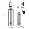 2L Stainless Steel Water Bottle | 2 Litre Single Wall Water Uninsulated Canteen | Eco Friendly Reusable Bottle | Plastic Free and Leakproof Metal Wate