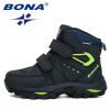 BONA 2020 New Designers Hiking Shoes Non-Slip Sneakers Boys Outdoor Sport Walking Climbing Shoes Kids Ankle Boots Plush Footwear