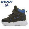 BONA 2022 New Designers High Top Snow Boots Warm Plush Lining Walking Shoes Child Comfortable Anti-Slip Hiking Shoes Children