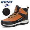 BONA 2022 New Arrival Nubuck High Top Hiking Shoes Men Durable Anti-Slip Outdoor Trekking Shoes Man Plush Warm Snow Winter Boots