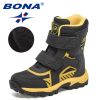 BONA 2022 New Designers Snow Boots For Boys High Top Sneakers For Girls Winter Hiking Sport Shoes Fashion Ankle Boots Children