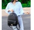 Black Leather Backpack for Men Women School College Bookbag for Student